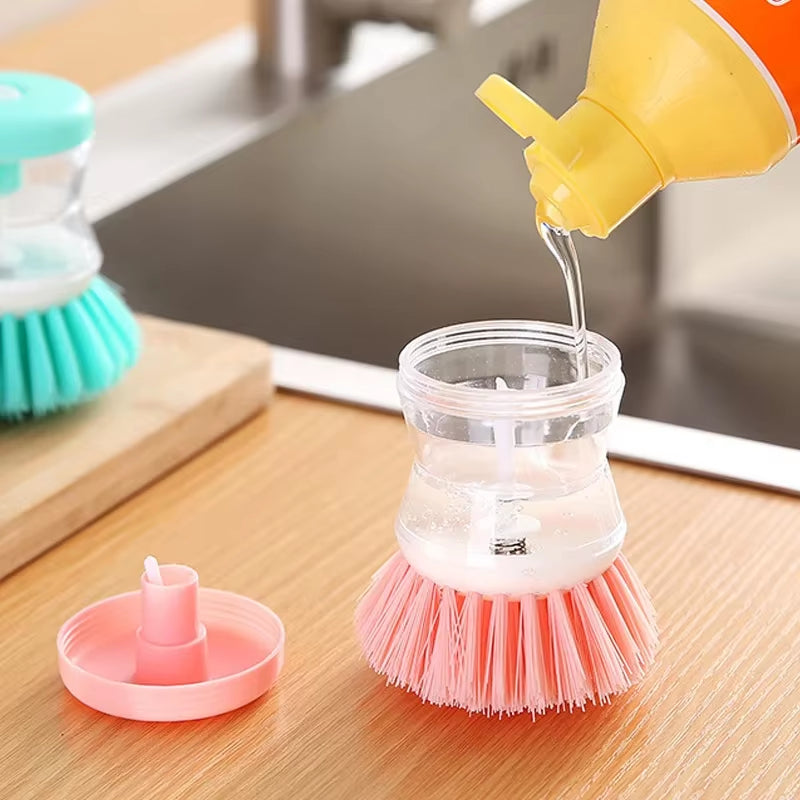 Effortless Kitchen Cleaning: Automatic Dish Brush with Soap Dispenser in Vibrant Colors
