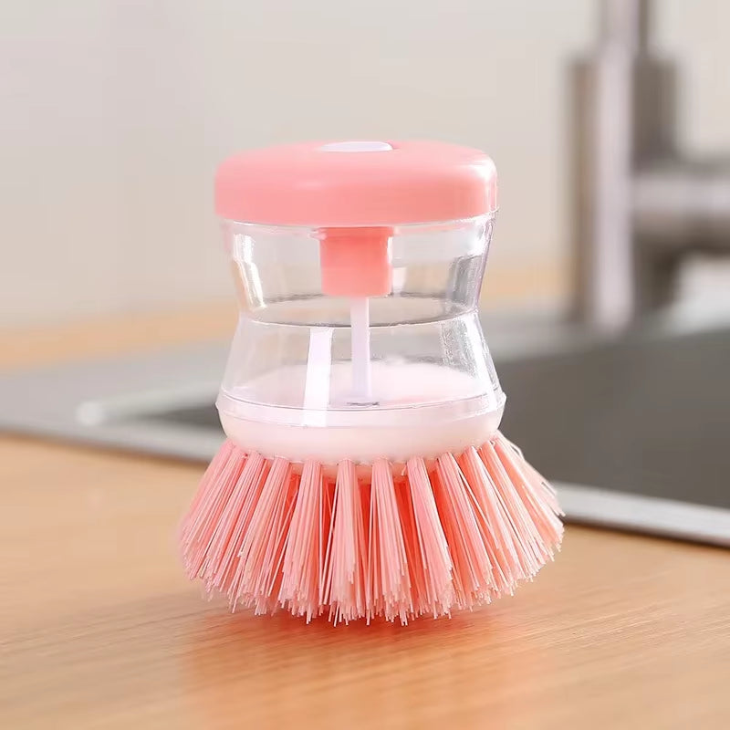 Effortless Kitchen Cleaning: Automatic Dish Brush with Soap Dispenser in Vibrant Colors