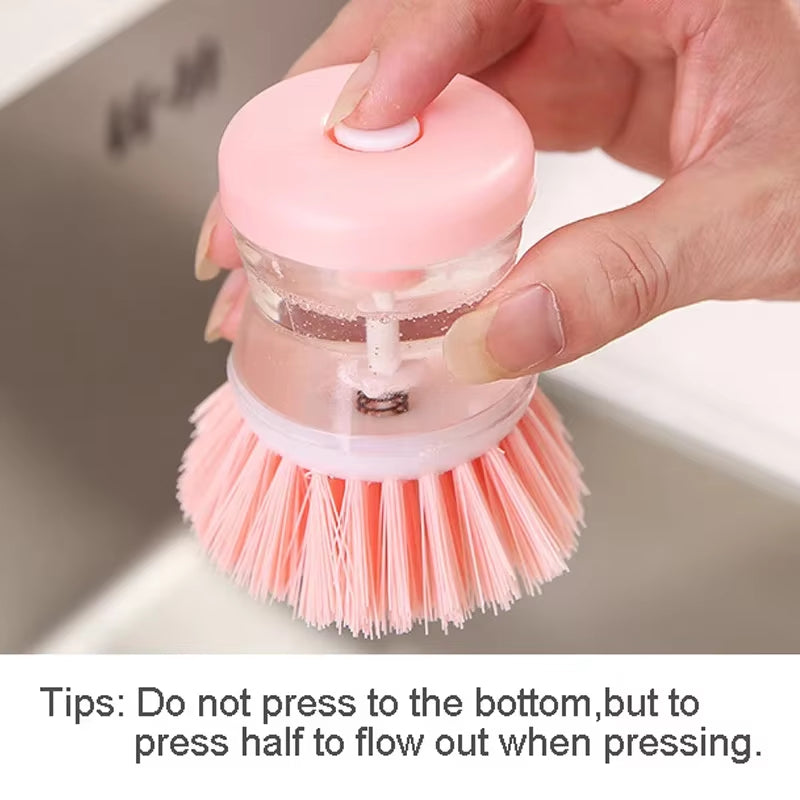 Effortless Kitchen Cleaning: Automatic Dish Brush with Soap Dispenser in Vibrant Colors