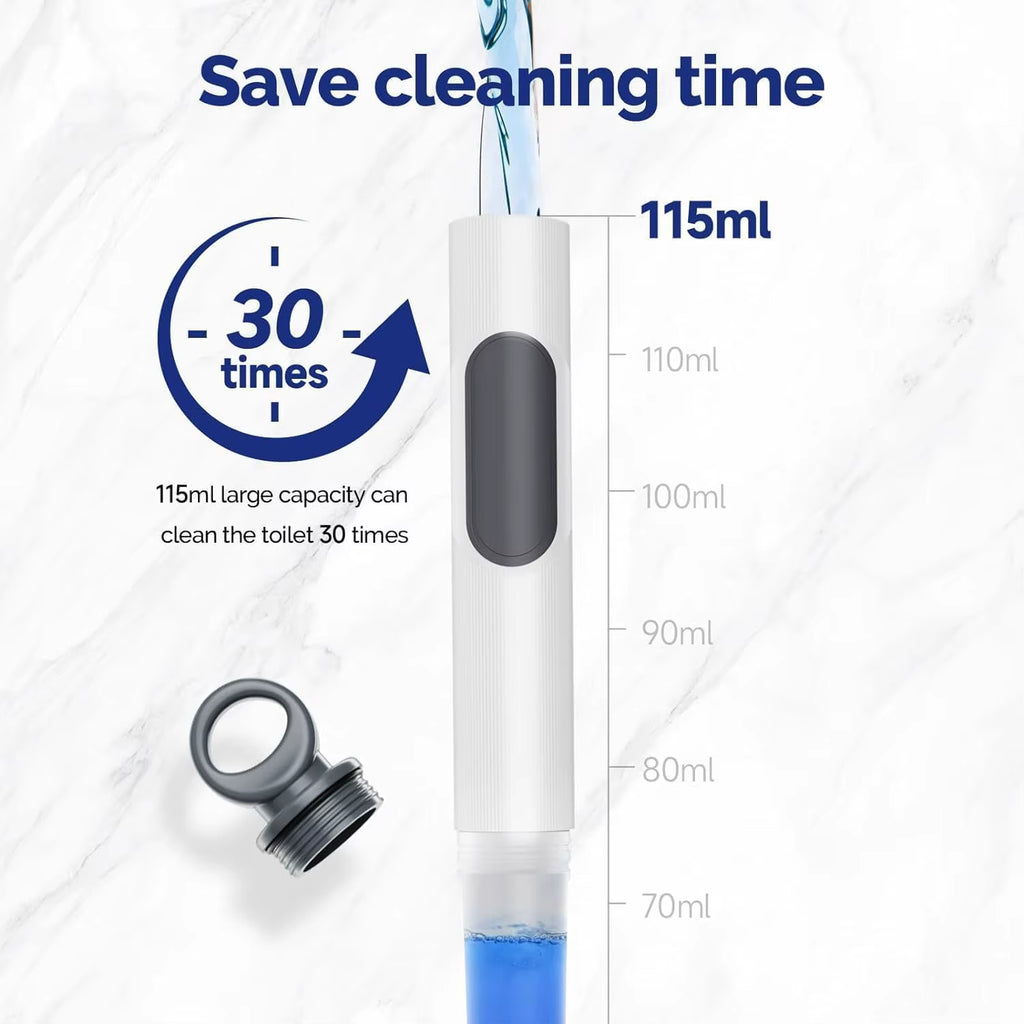 Revolutionary Water Spray Silicone Toilet Brush with 40Cm Long Handle – Effortless Bathroom Cleaning with Wall-Mounted Convenience!