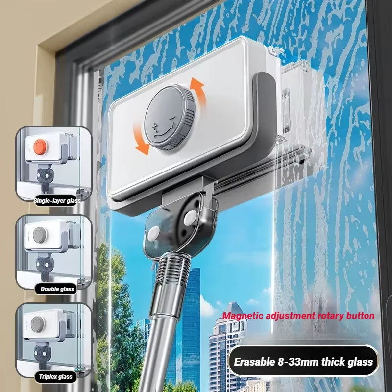 Revolutionize Your Cleaning Routine with the JOYBOS Adjustable Magnetic Window Cleaner - Professional Double-Sided Tool with Telescopic Rod for Effortless Home Cleaning