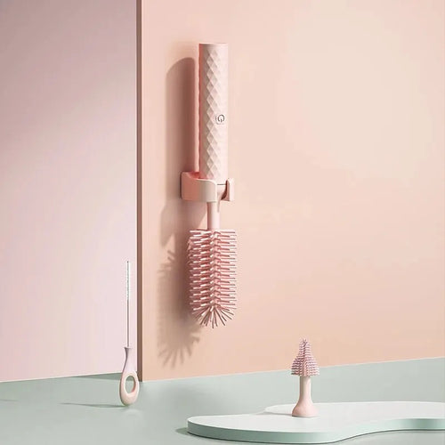 Revolutionary 3-Piece Silicone Cleaning Brush Set - 360° Rotating Electric Bottle & Straw Cleaner for Effortless Kitchen Hygiene