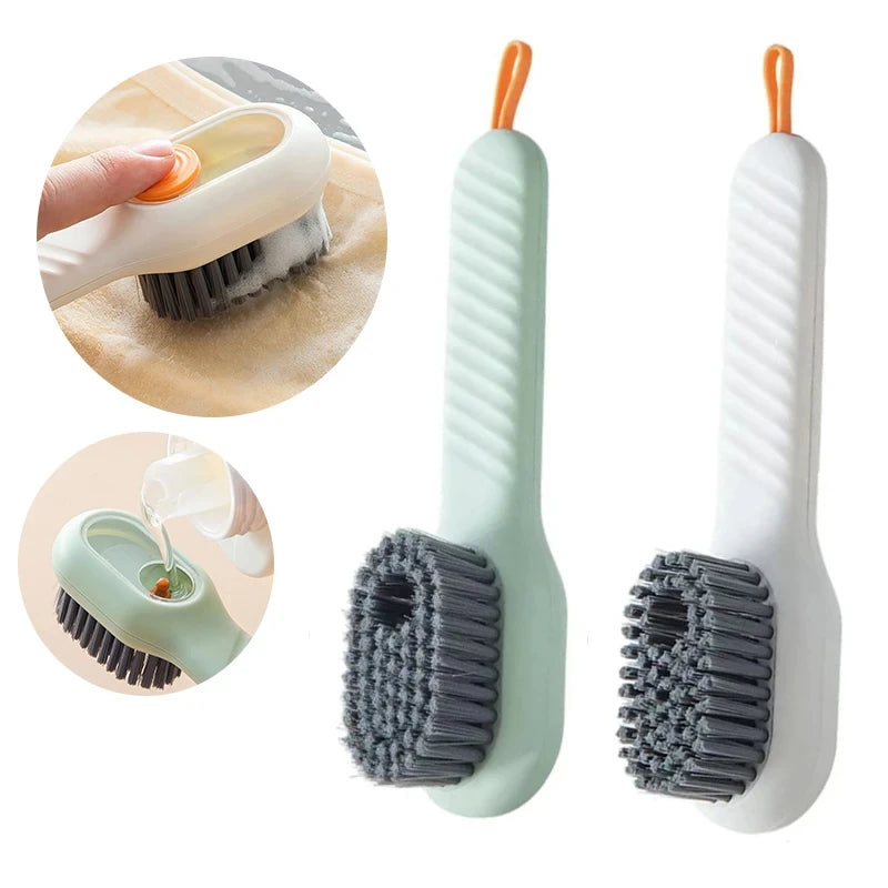Automatic Long Handle Shoe Brush with Soft Bristles for Effortless Cleaning and Gentle Care