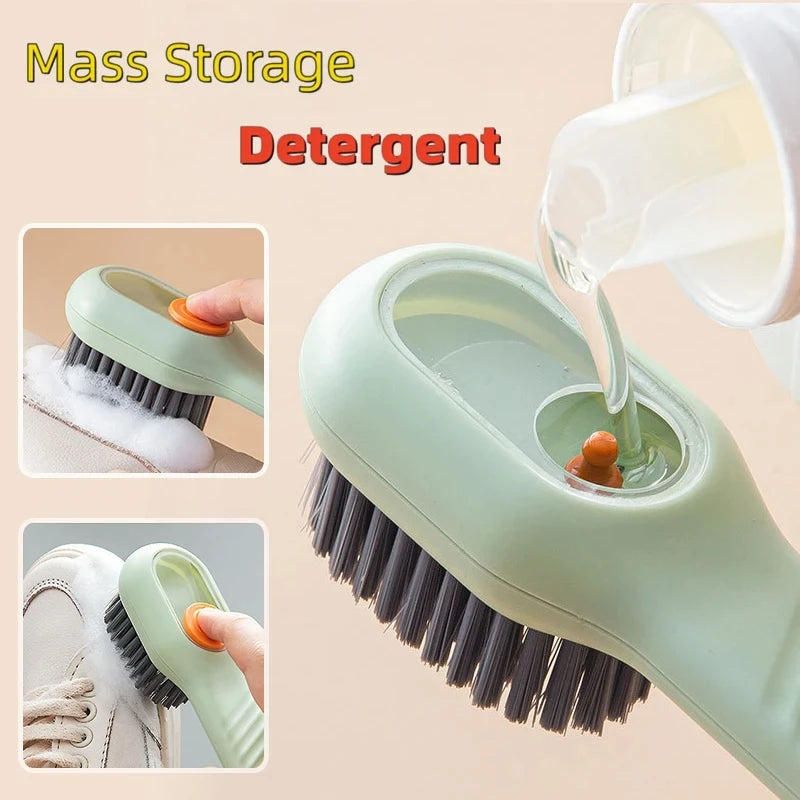 Automatic Long Handle Shoe Brush with Soft Bristles for Effortless Cleaning and Gentle Care