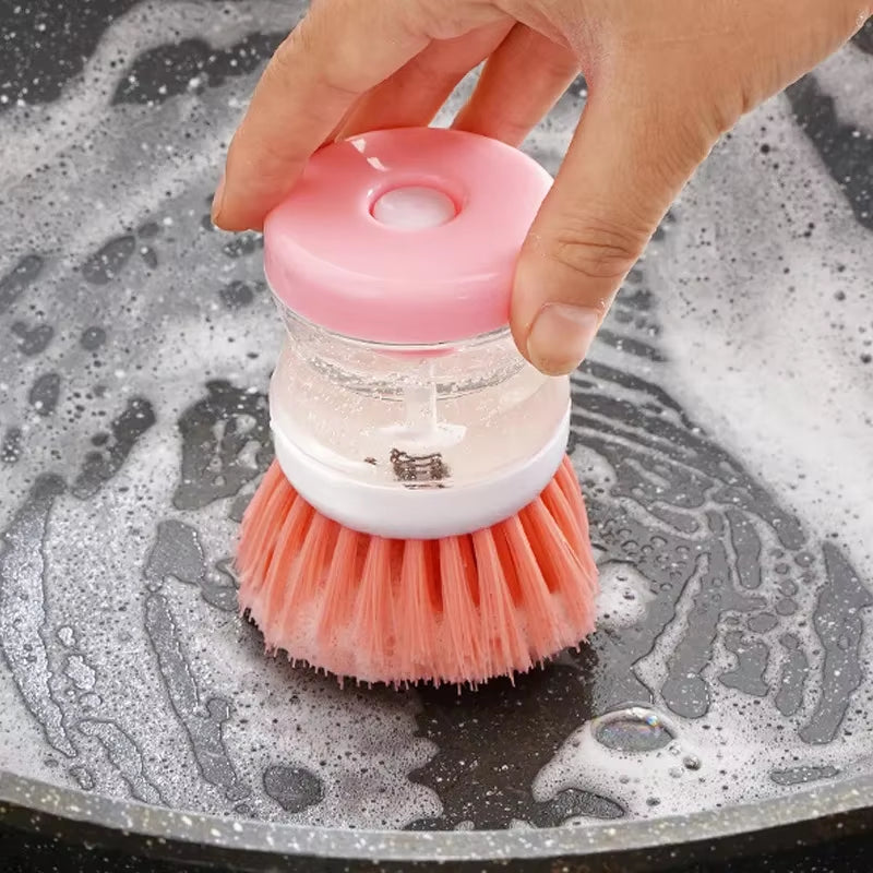 Effortless Kitchen Cleaning: Automatic Dish Brush with Soap Dispenser in Vibrant Colors