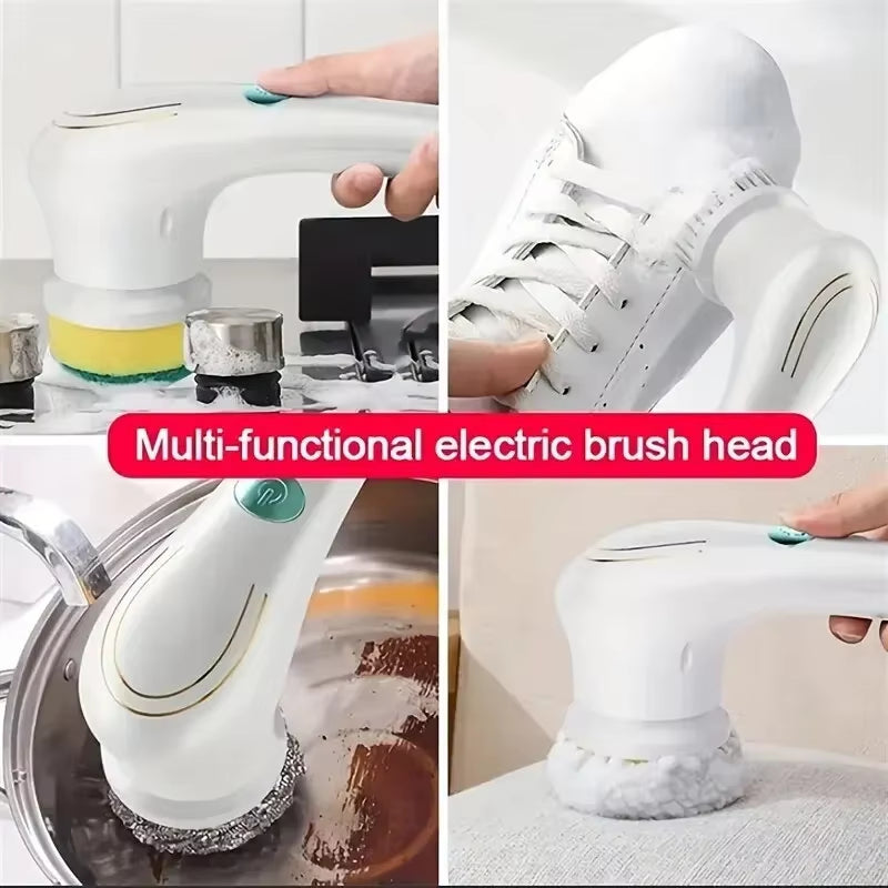 Revolutionize Your Cleaning Routine with the 5-in-1 Multifunctional Electric Cleaning Brush for Effortless Bathroom and Kitchen Cleaning