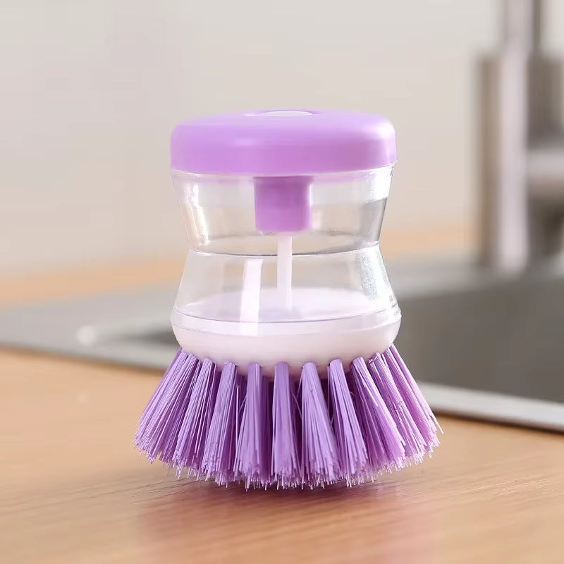 Effortless Kitchen Cleaning: Automatic Dish Brush with Soap Dispenser in Vibrant Colors